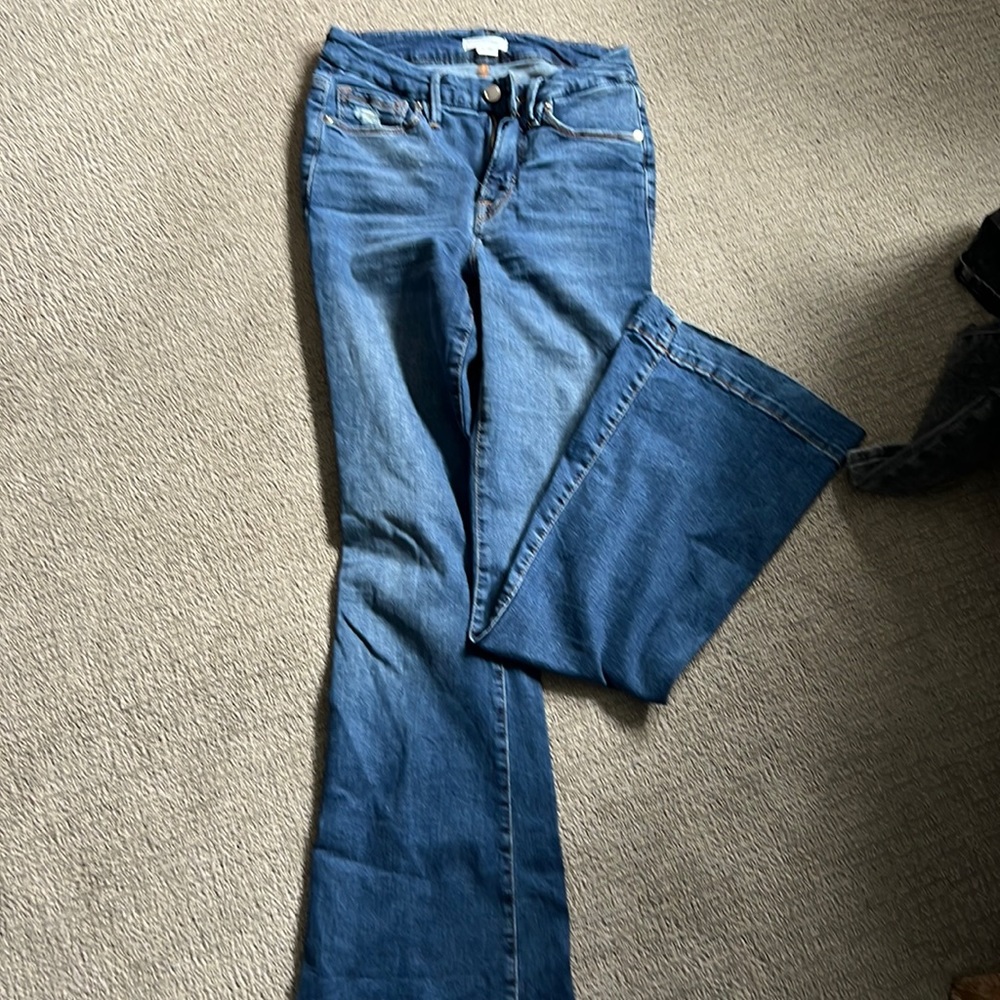 Good American, good Palazzo, high rise, flair, jeans